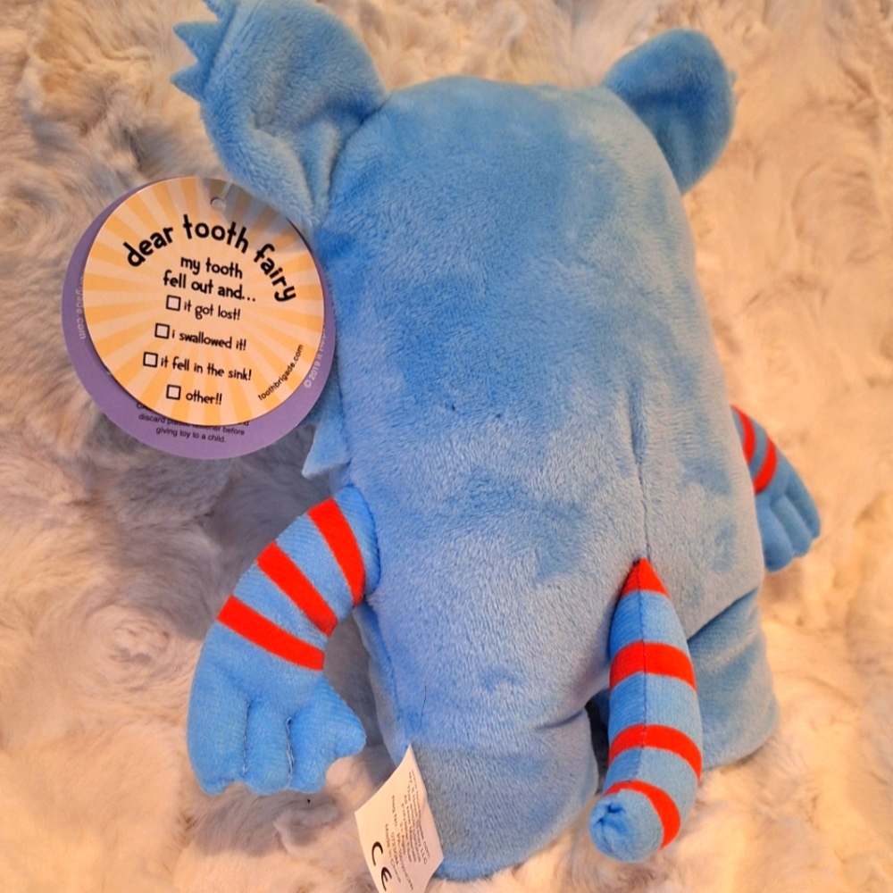 NWT Blue Monster, 8" Tooth Fairy Pillow with Pocket - Book Not Included  (P) - Picture 5 of 10